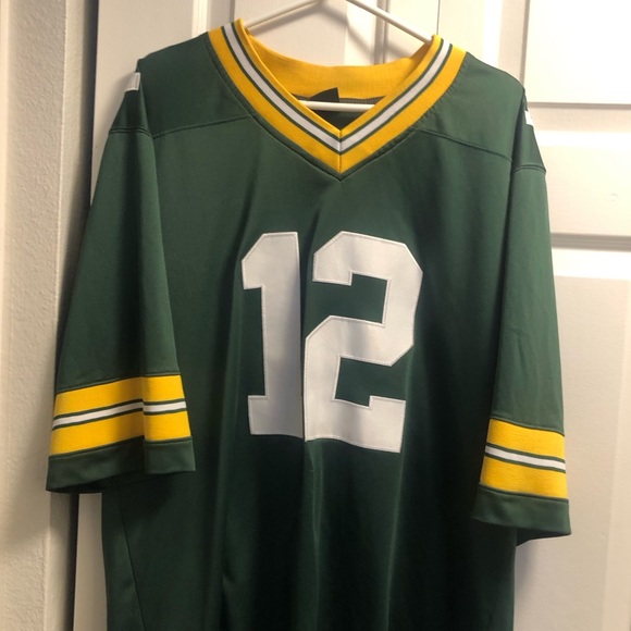 D & PGKA Green Bay Packers #12 Aaron Rogers Men’s Green Yellow Jersey Size Large - Picture 10 of 11